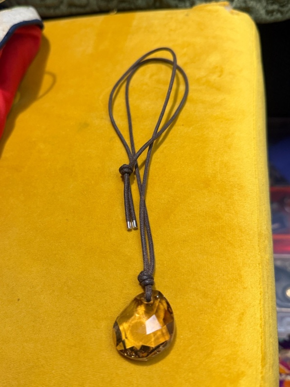 SWARVOSKI large amber colored crystal